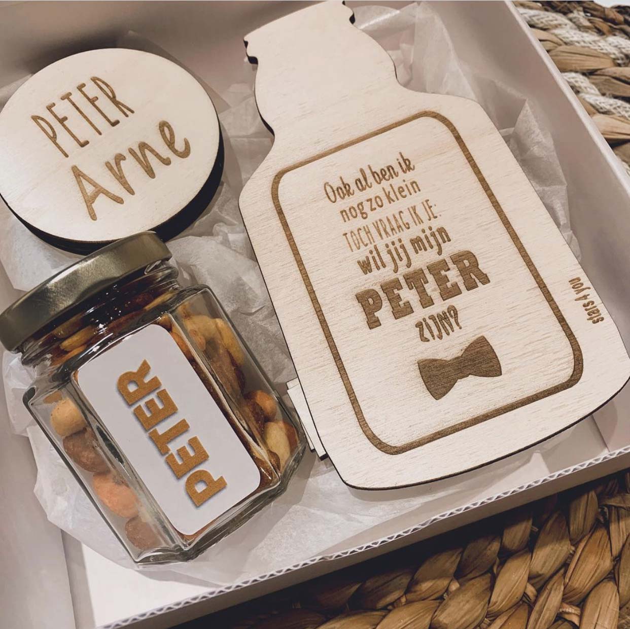 geschenkbox peter vragen bierfles