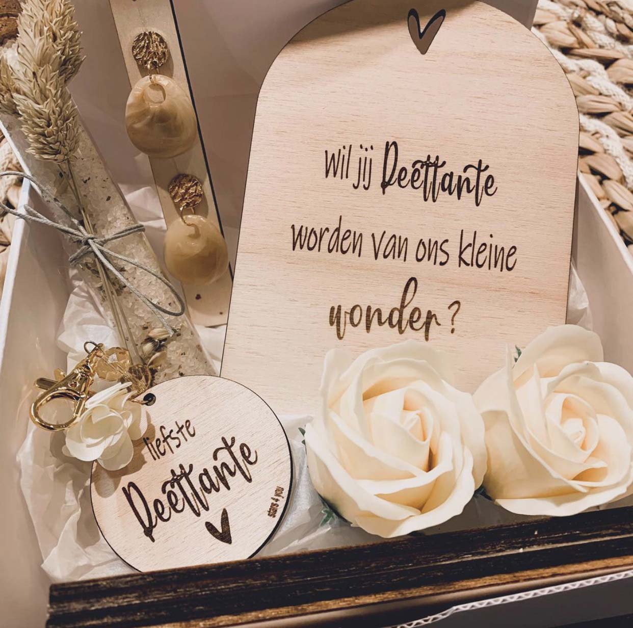 geschenkbox wil jij mijn peettante zijn beige