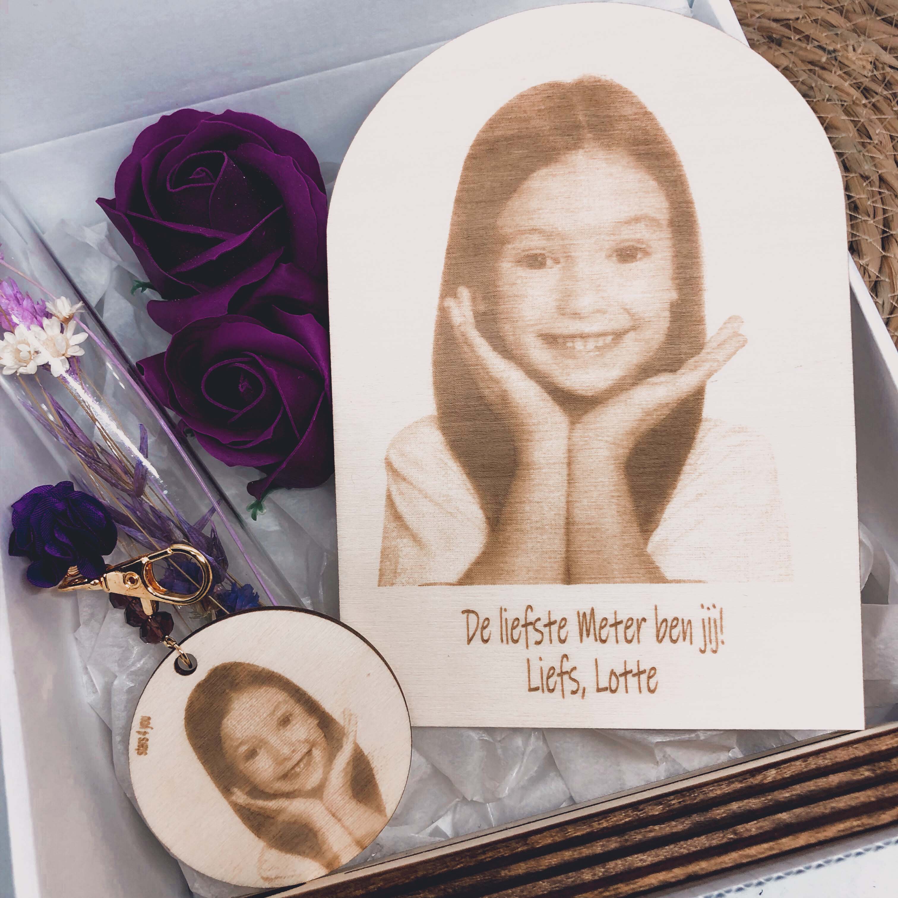 geschenkbox liefste meter foto paars