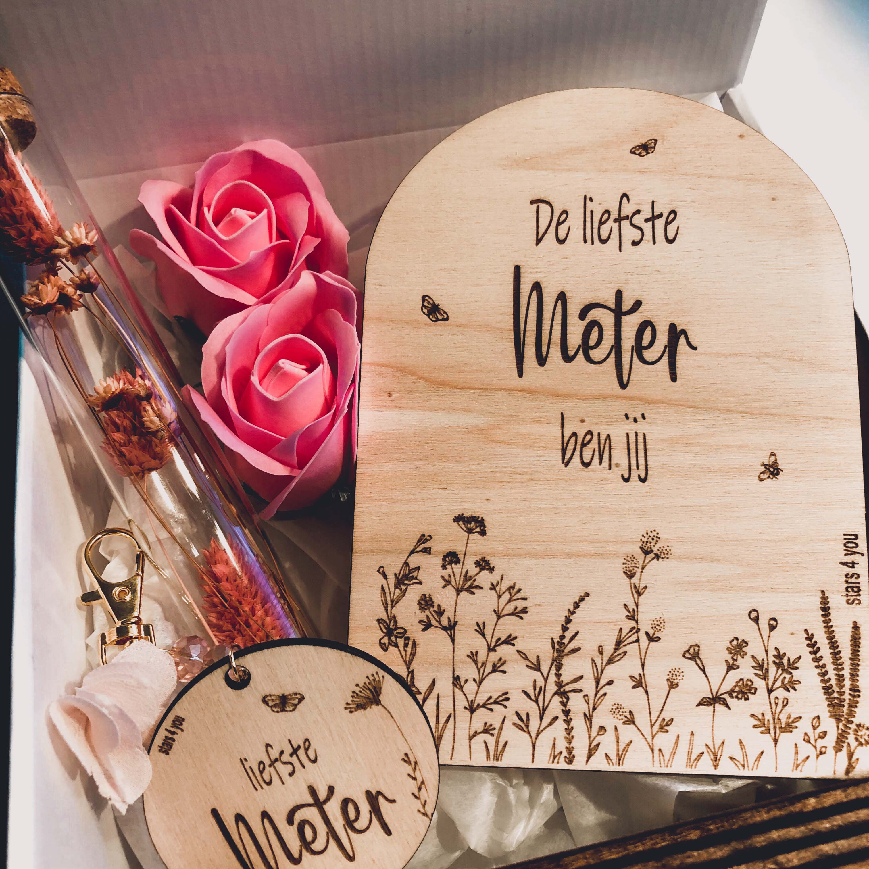 geschenkbox liefste meter bloemen