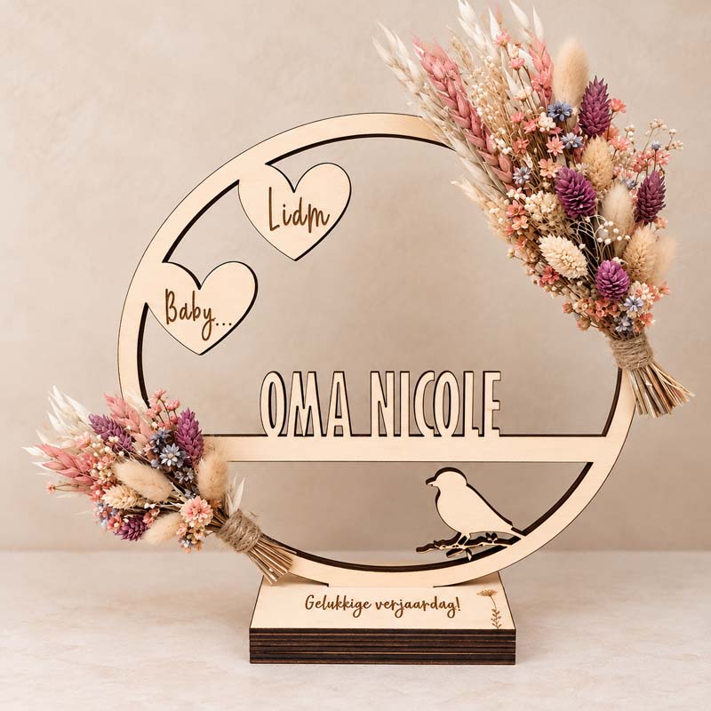 houten bloemenbord oma nicole