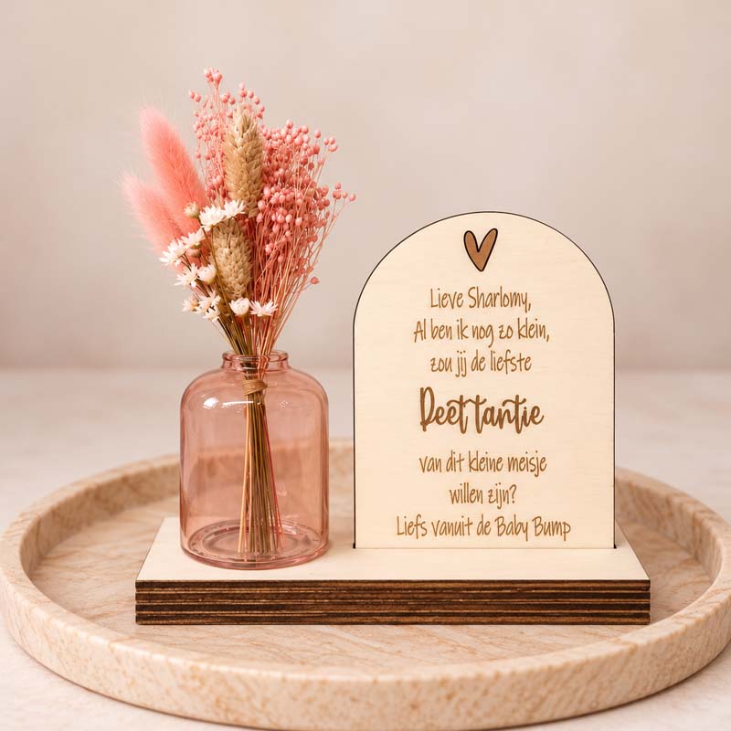 lieve peettante keepsake met bloemen