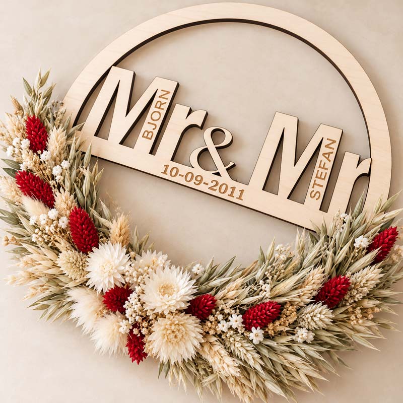 rustieke mr mr-ring met droogbloemen