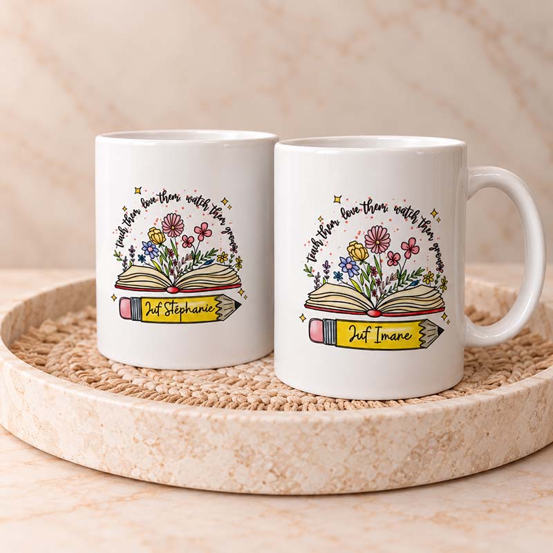 gepersonaliseerde mokken op boho-tray
