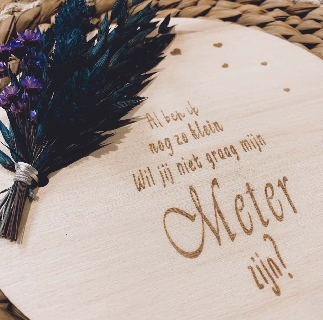 tekstbord blauw meter